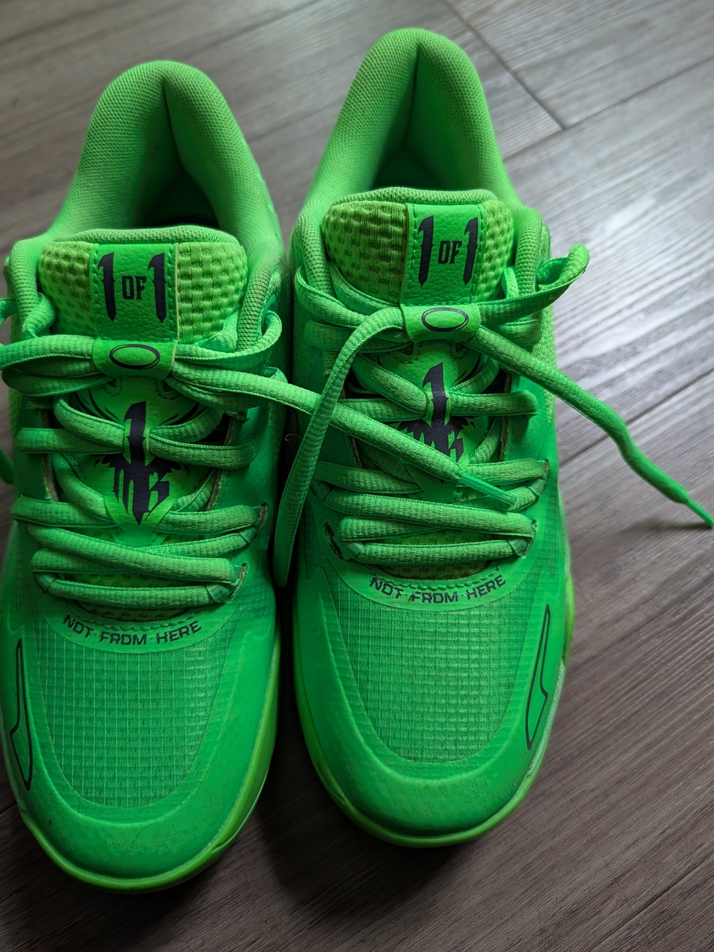 Melo Ball Neon Green Basketball Shoes | Size 7
